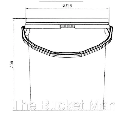 20 L Ltr Litre Black Plastic Bucket Container with Lid and Metal Handle FoodSafe 2