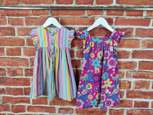 Girls Bundle Age 3-4 Years M&S Next Sleeveless Summer Sundress Floral Bird 104Cm
