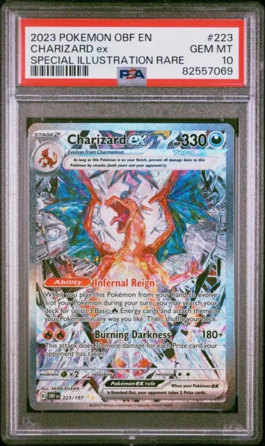 CHARIZARD ex 2023 Pokémon Obsidian Flames Special Illustration Rare #223 PSA 10