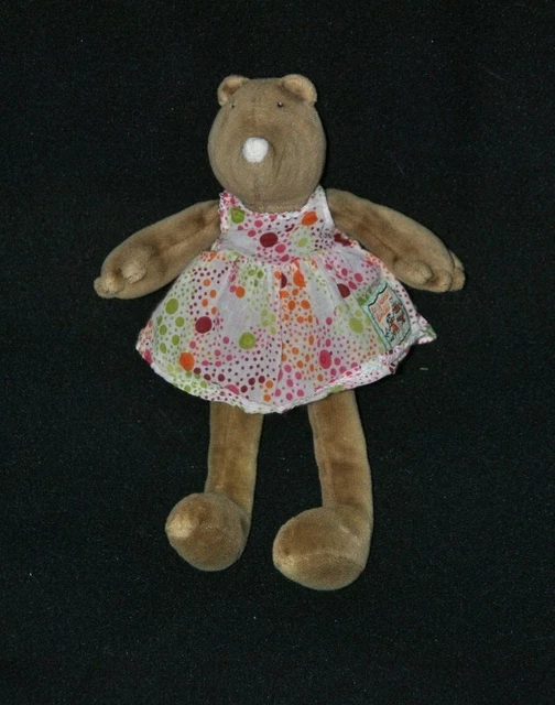 Peluche doudou taupe Apolline MOULIN ROTY la grande famille robe pois 19 cm NEUF