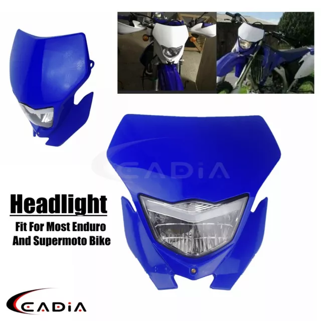 Motorcycle Universal Blue Headlight Fairing For Yamaha Suzuki YZ WR 250 450 DRZ