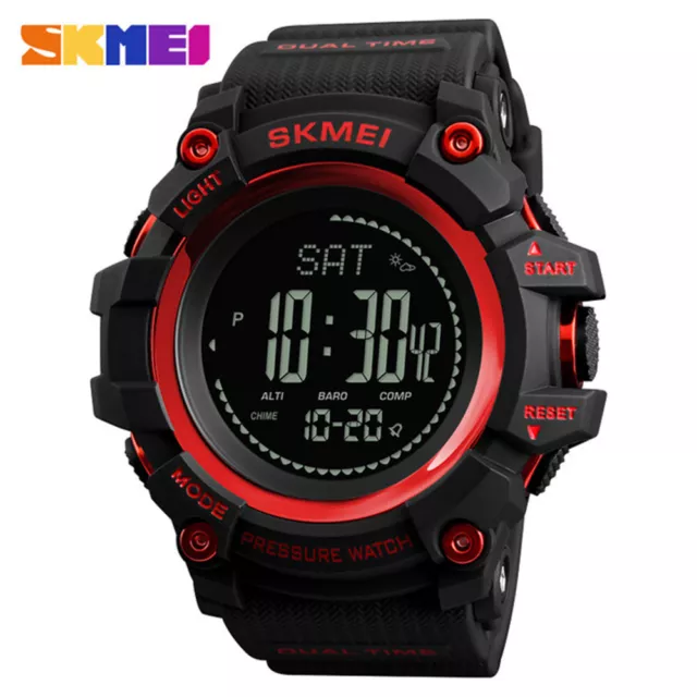 SKMEI Men LED Watches Compass Pedometer Calorie Watch Outdoor Digital Wristwatch