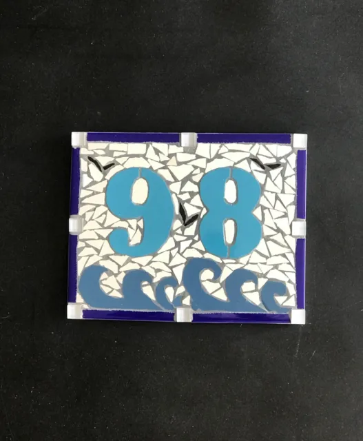 House Number Address sign plaque 1, 2.3 up to 5 digits Beach style Ceramic tiles