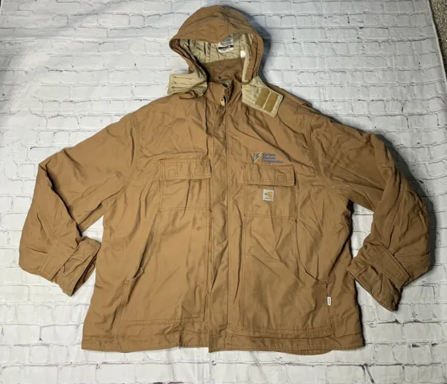 Carhartt FR Flame-Resistant Men’s Brown Full Zip Jacket Size 3XL Tall Hoodie