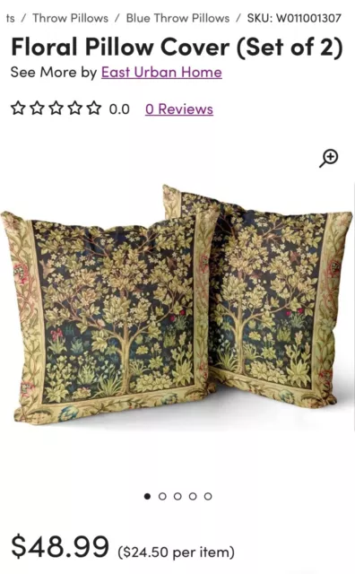 Juego de 2 fundas de almohada para el hogar urbano Wayfair East de 2 16x16 pulgadas árbol floral