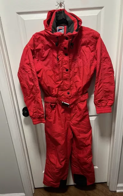 FILA Alpine Fully Insulated One Piece Ski Suit Womens Size 6 HIDDEN HOOD