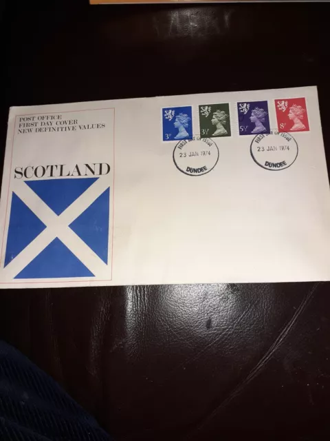 Scotland New Definitive Values Stamps First Day Cover 23rd Jan  1974