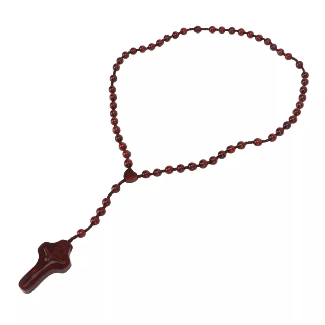 Rosary Necklace Brown Rosary For Decoration Pendant Amulet Gift Accessories Bgs