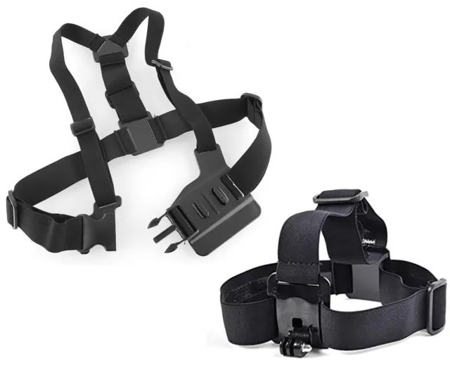 Chest Strap Harness Head Mount Kit for GoPro HERO 12 Black Action Camera