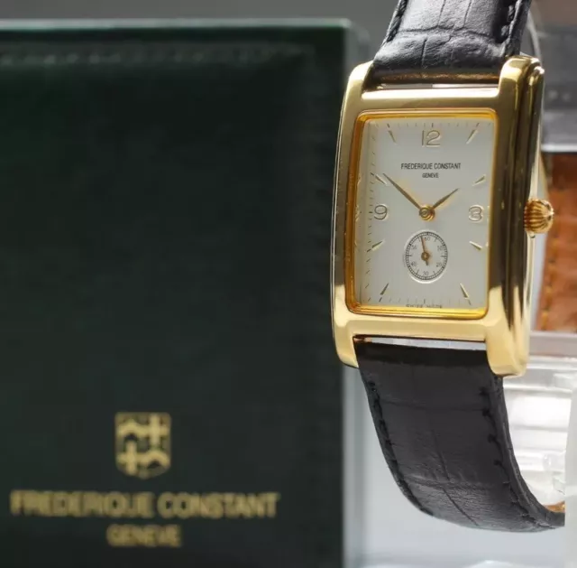 [Near MINT Box] Frederique Constant Geneve Gold Plated GP Square Tank Mens Watch