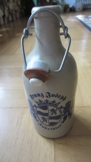 BIERFLASCHE Steingut Steinzeug „Franz Joseph Jubelbier“ 0,5 l sehr gut