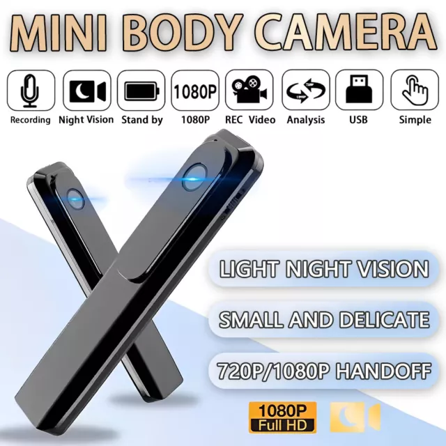 Video Recorder Body Camera Clip Cam Pocket Mini Portable Wearable 1080P DVR USB