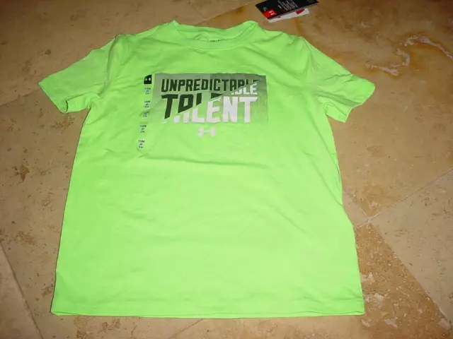 Nwt Under Armour Heatgear Unpredictable Talent Fitness T-Shirt Green Sz Ysm