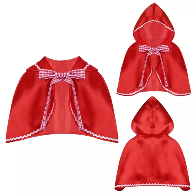 YiZYiF Mädchen Kapuzen-Umhang Rot Cape für Karneval Halloween Weihnachten Kostüm 2