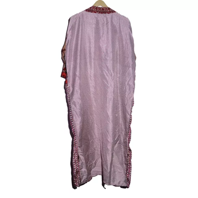 Giapponese Accappatoio Kimono Indiano Vintage Riciclato Seta Sari Maxi Abito 3