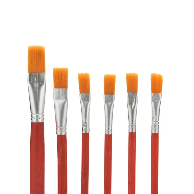 6X Nylon Hair Artist Water Colour Acrylic Oil Painting Paint Brush Set Supply-wf