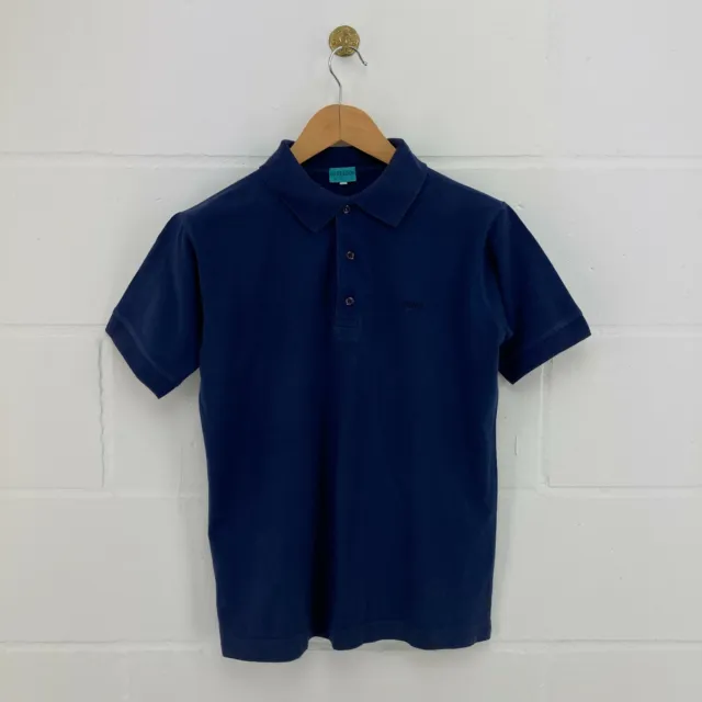 Polo Shirt top Kenzo da uomo blu maniche corte t-shirt ricamata logo taglia S IT46