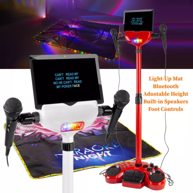 CHOICE Kids Karaoke Set Speaker System and Light Up Mat Stand with Microphones