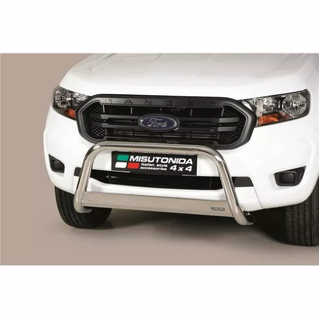 Protezione Anteriore Bull Bar Omologata Inox Diam. 63 Per Ford Ranger D.c. '19