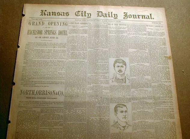 5 original newspapers 1880-1890 Kansas City Daily Journal MISSOURI Jesse James