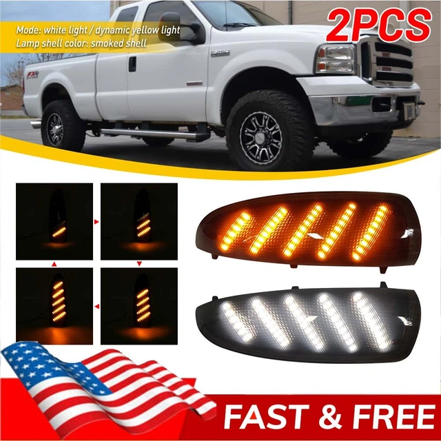 SMOKED LENS LED Side Mirror Light Lamps For 0307 Ford F250 F350 Super