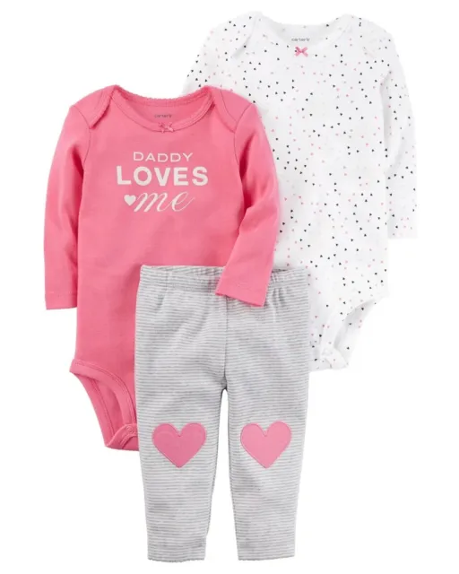 Carter's Baby Girls' 3-Piece Heart Little Character Set   6M-24M