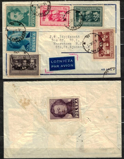 Poland Fischer # 430 - 436 Polish Culture On Cover . Sent From Warszawa . 1948