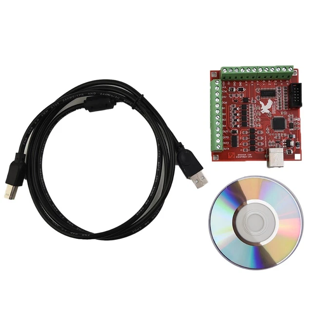 SERVO STEPPER MOTORS USB CNC Controller Card 1 Set 4 Axis Interface ...