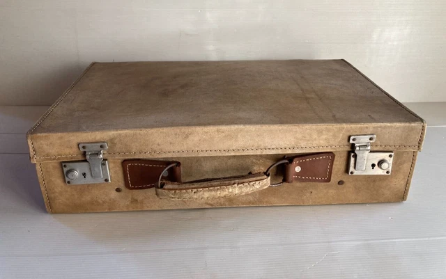 Petite Valise Ancienne En Cuir (Peau De Porc) – Début XXe Siècle – Valisette Vintage