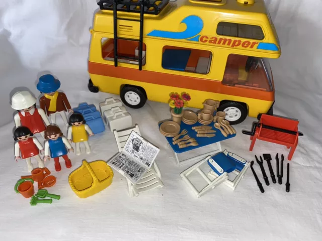 Playmobil 3945 Grand Camping-Car Vintage System Klicky Lot Vacance Famille  - Playmobil | Beebs