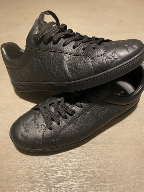 $1089.00 !! LOUIS VUITTON MEN LUXURY BROWN/ BLACK SHOES SNEAKERS MARKED  SIZE 7.5