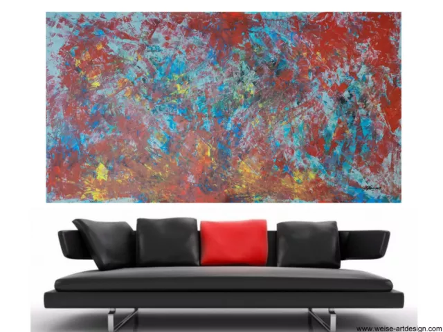 WEISE XXL Acrylbild Abstrakt ART Gemälde Modern 169 x 91cm Leinwand 21/22 NEU