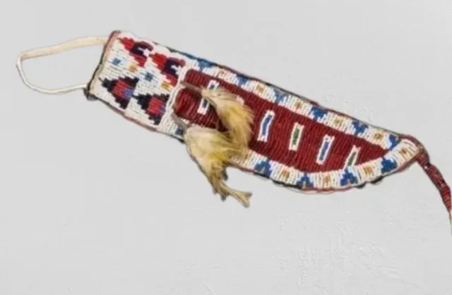 Indian Beaded Knife Cover Native American Sioux Handmade Knife Sheath