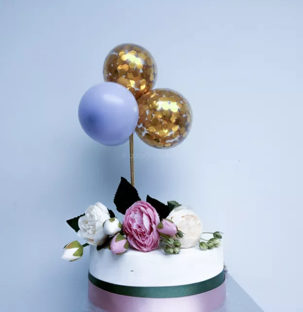 Confetti Balloon Cake Topper Arch Garland Birthday Wedding Decoration GOLD  BLACK