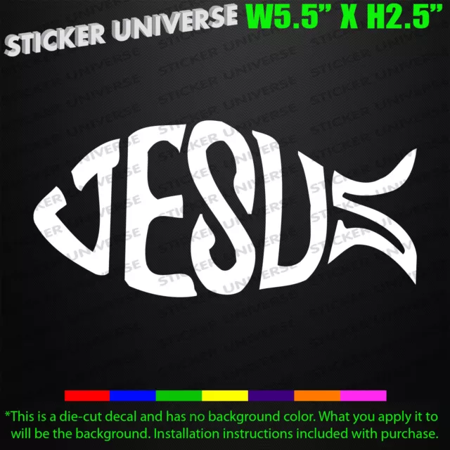 Jesus Fish Symbol Car Window Decal Bumper Sticker Christ God Bible