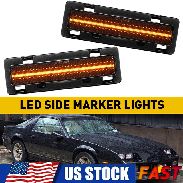For 1982-92 Chevy Camaro Pontiac Firebird LED Bumper Side Marker Light Amber GUS
