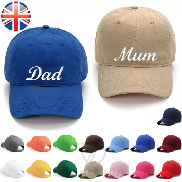 Mum And Dad Couples Hats Personalised Embroidered BASEBALL CAP HAT COTTON UNISEX