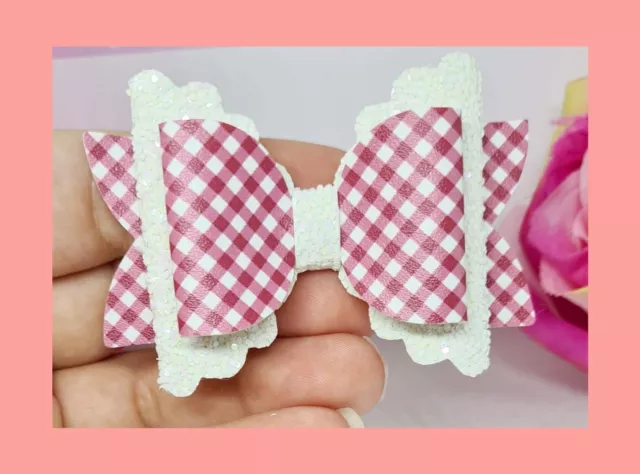 3 inch Scallop Double Loop Hair Bow Plastic Template