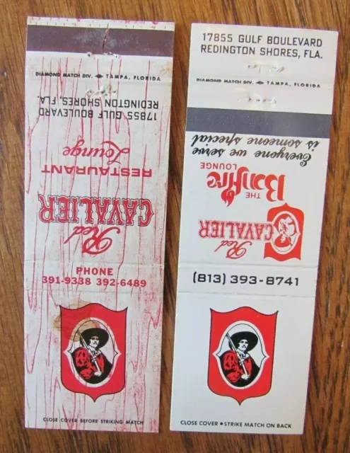 Cavalier Matchbook Matchcovers: Red Cavalier (Redington Shores, Florida) -E13