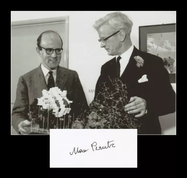 Max Perutz (1914-2002) - Molecular biologist - Signed card + Photo - Nobel Prize