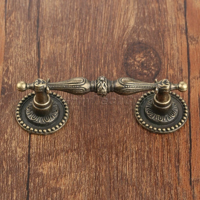 4x Vintage Cabinet Drawer Knobs Closet Cupboard Wardrobe Bin Door Pull Handles