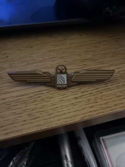 Vintage United Airlines Pilot Wings Pin, plastic, 3-3/8 inches