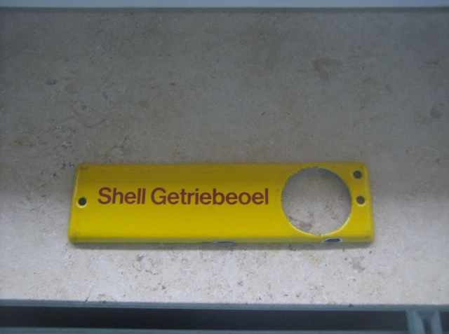 ALTES ORIGINAL EMAILLE Schild " SHELL GETRIEBEOEL " Tankstelle ...