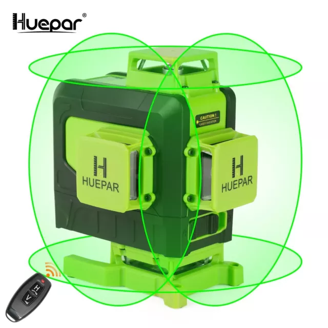 Huepar 16 lines 4D Cross Line Laser Level Green  With Remote Control OSRAM Light