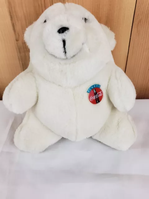 1993 Coca-Cola  COKE 8" POLAR Bear  Plush Stuffed Animal  Toy 1993 Arctic W14