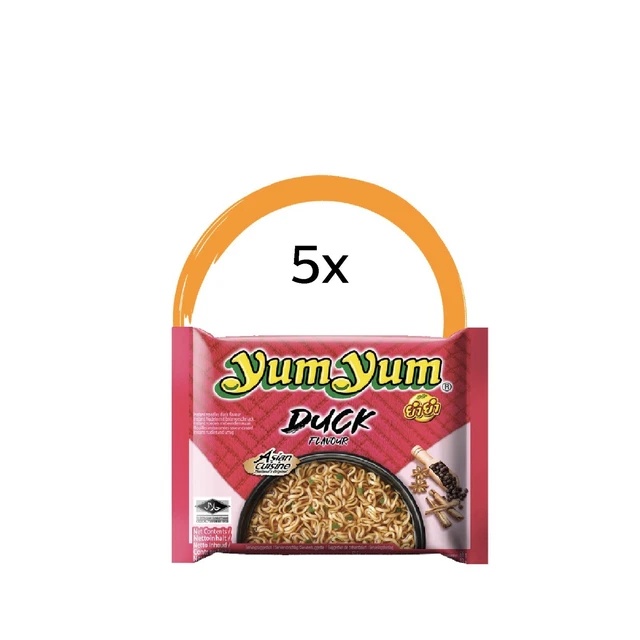 5 PEZZI - zuppa di pasta istantanea Yum Yum ENTE zuppa di pasta ANATRA - 5x 60g