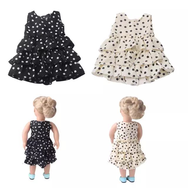 18 Zoll Puppenkleid Kleid mit Punkten für Kinder Mädchen Geburtstagsgeschenke