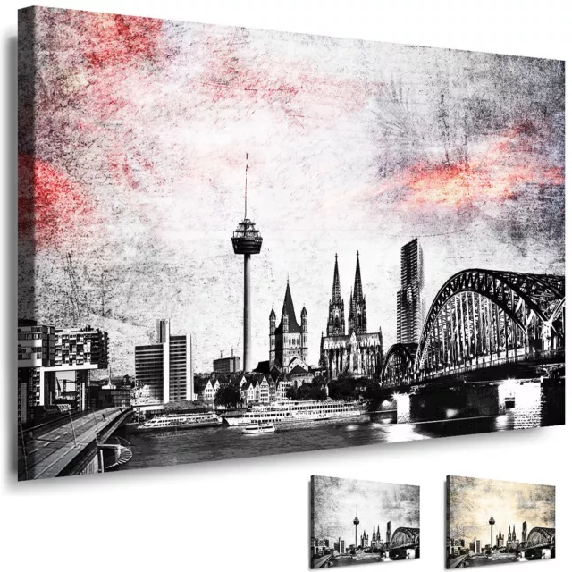 Leinwand Bild Köln Wandbild - Stadt Bilder - Xxl Kunstdruck Aufgespannt Poster -