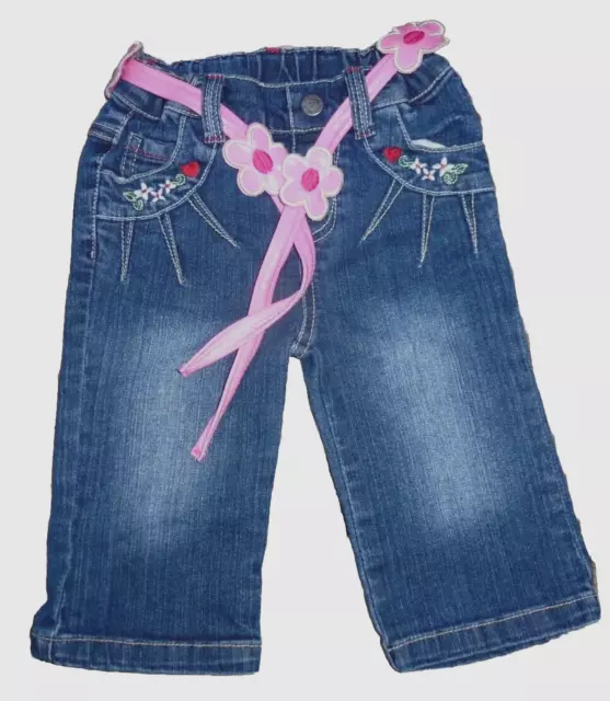 NEU* 74 * SALT AND PEPPER Baby *Mädchen Schlupf-Jeans Herzchen Flower*Denim Blue