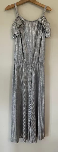 Girls Next silver metallic playsuit jumpsuit all in one outfit Age 7